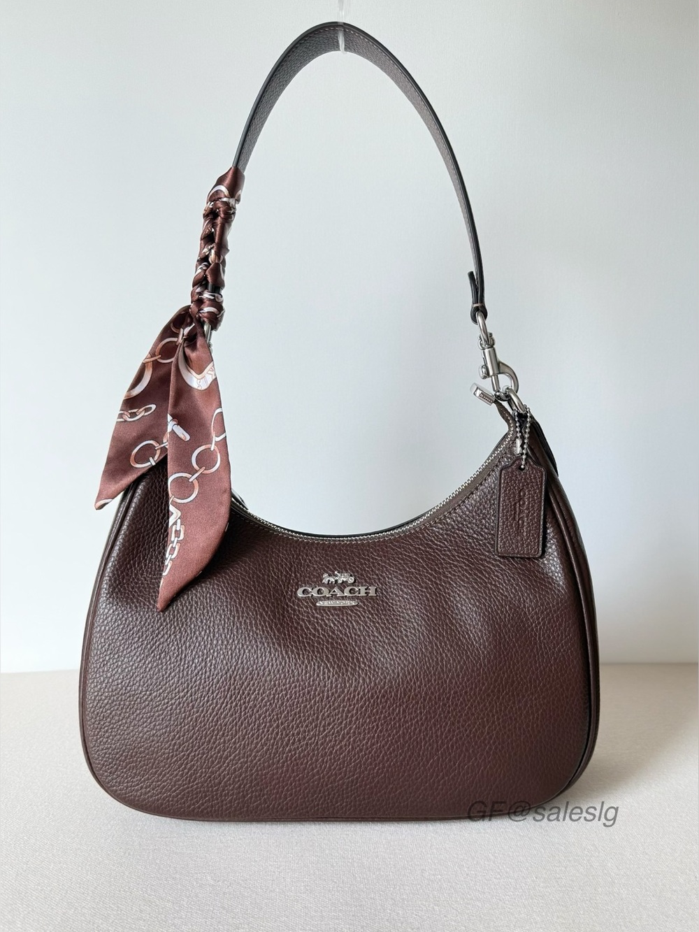 NWT Coach Teri Hobo Shoulder & Crossbody Bag Maple Brown Pebble Styled Set